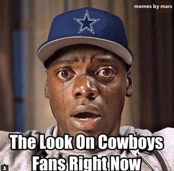 Crying man in a Cowboys cap: The look on Cowboys fans right now